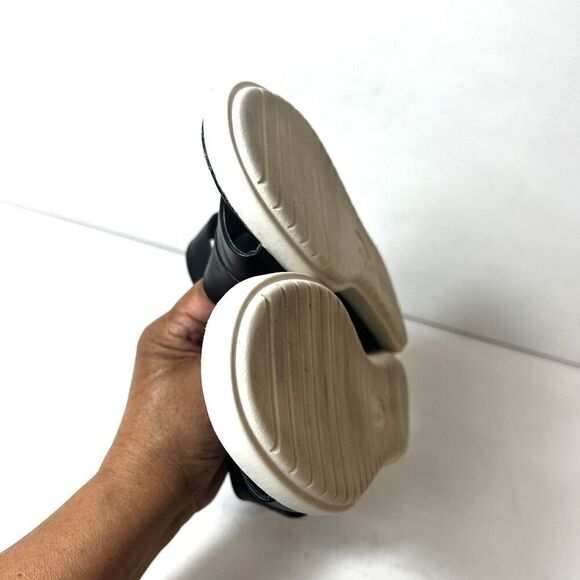 Sofft EuroSoft Sandal Womens 7M Comfort Casual Wedge Black Faux Leather Open Toe - Picture 8 of 12